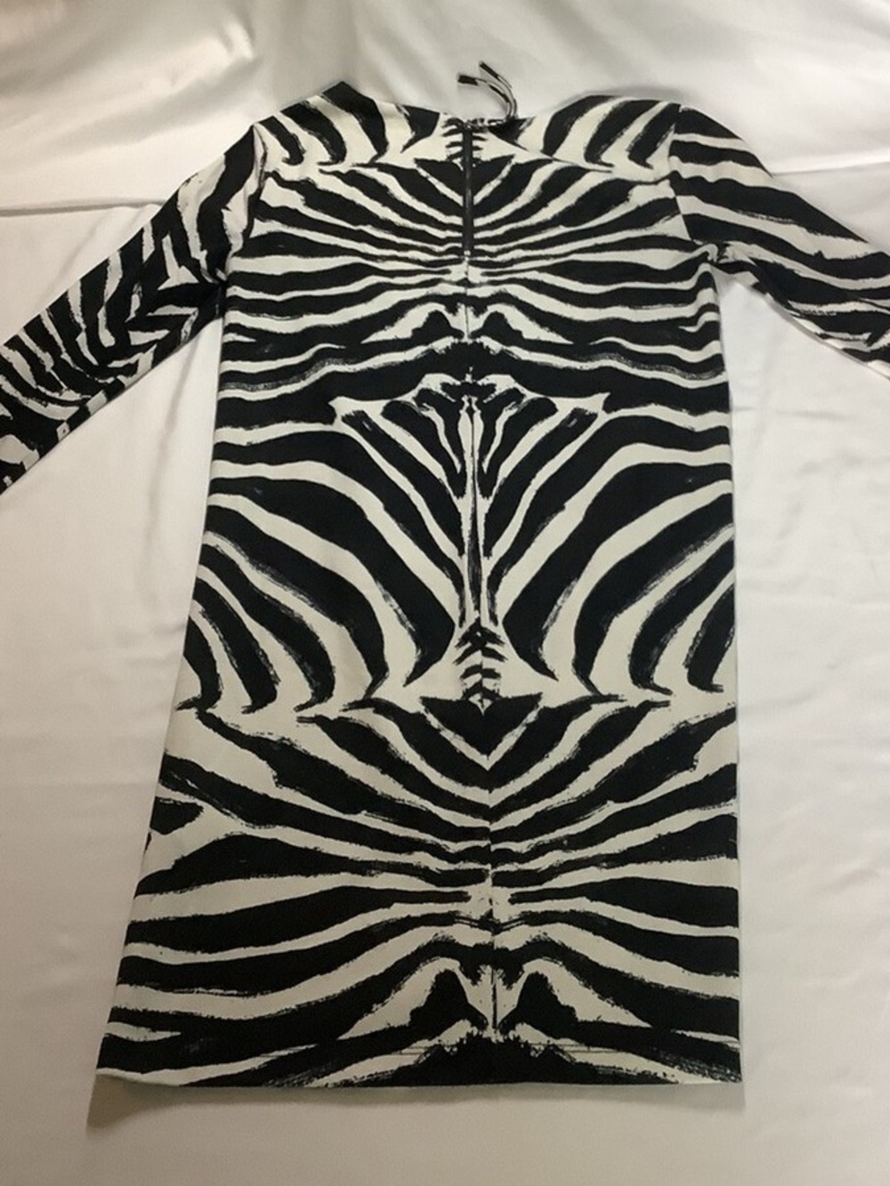 zebra print long sleeve dress from H&M. Streamlined silhouette